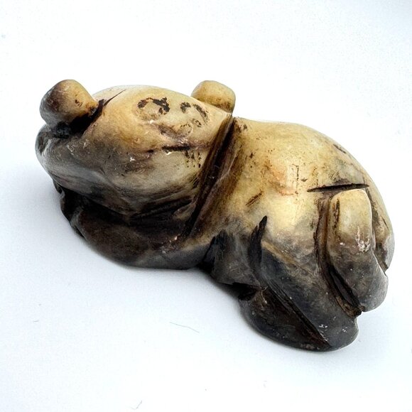 Jade Carved Mythical Figurine Rustic Stone Antique 17 c ? - Picture 1 of 9